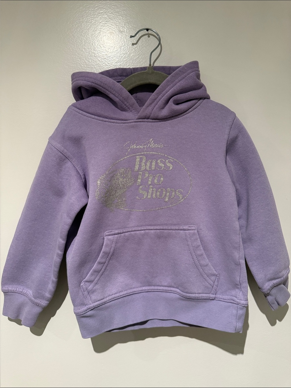 Bass Pro Shops Toddler Girl Lavender Purple Shimmer Graphic Pullover Hoodie 3T